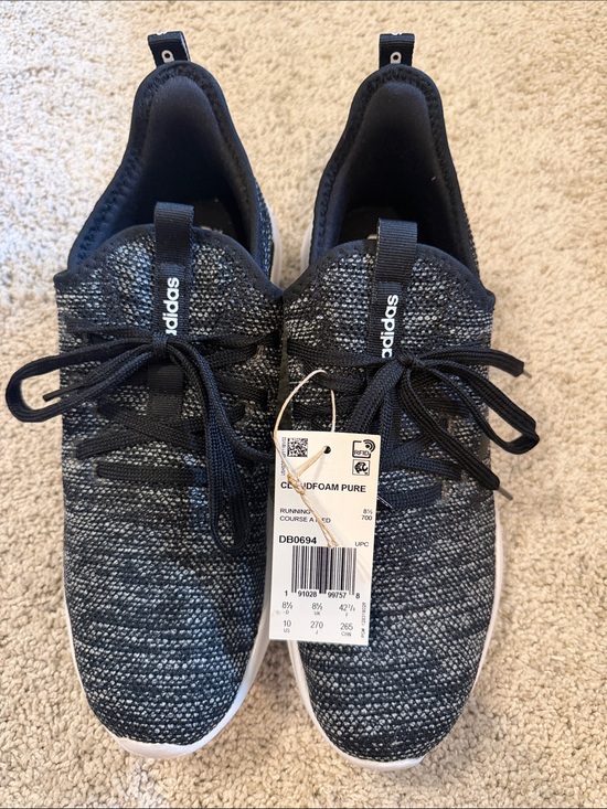 adidas Shoes - adidas Cloudfoam Pure Sneakers — Black & White Knit